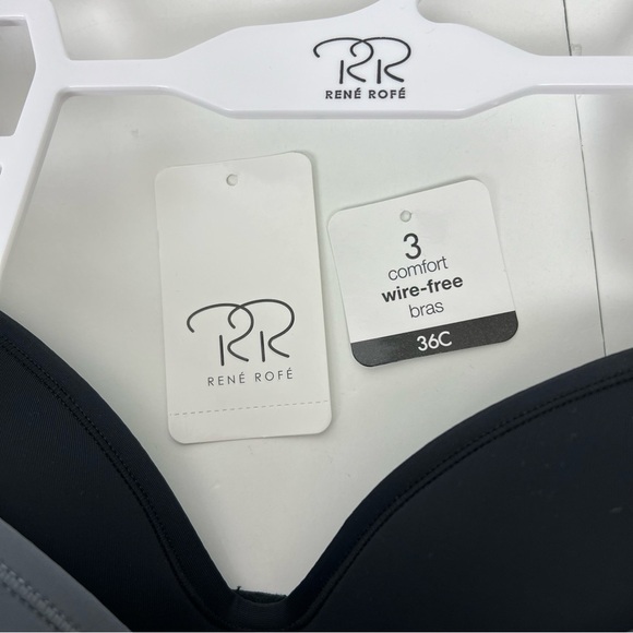 Rene ROFE Women’s Bras Sz 36C Lot/2 Gray & Black Wire-free Lightly Padded - Picture 8 of 9